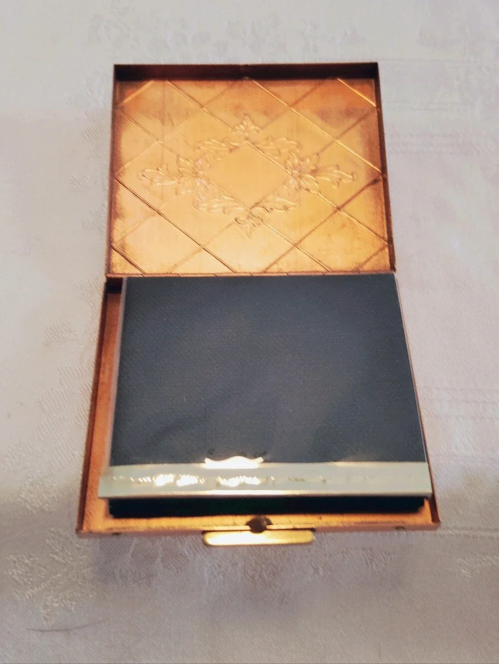 Vintage Copper Accordion Foldout Photo Wallet Snap Lock Button Closure MCM